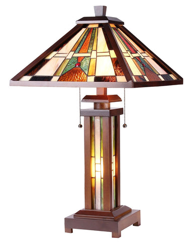 Arts & Crafts Percival Stained Glass Table Lamp