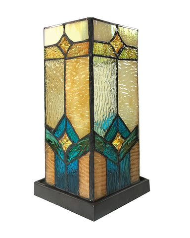 Arts & Crafts Prairie Stained Glass Accent Lamp