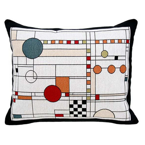 Art Glass Window Circle Study Tapestry Lumbar Pillow - 13" x 16"