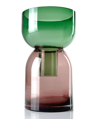 Cloudnola Flip Glass Vase - Green and Pink