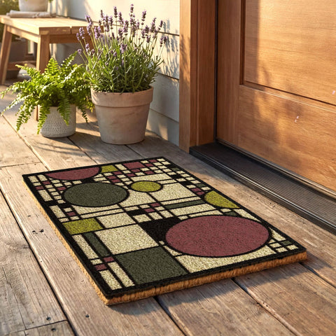 Frank Lloyd Wright Coonley Playhouse Doormat 30" x 18" Style Shot