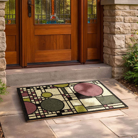 Frank Lloyd Wright Coonley Playhouse Doormat 30" x 18" Style Shot