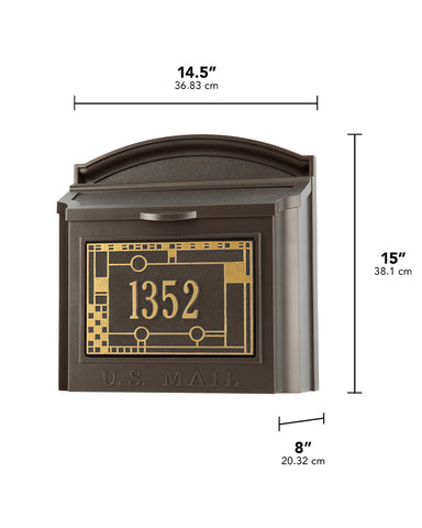 Frank Lloyd Wright Custom Locking Wall Mailbox Dimensions