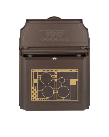 Frank Lloyd Wright Locking Wall Mailbox Open