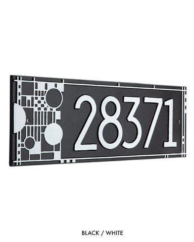 Frank Lloyd Wright Coonley House Number Plaque black/white