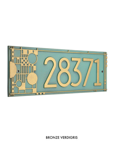 Frank Lloyd Wright Coonley House Number Plaque verdigris