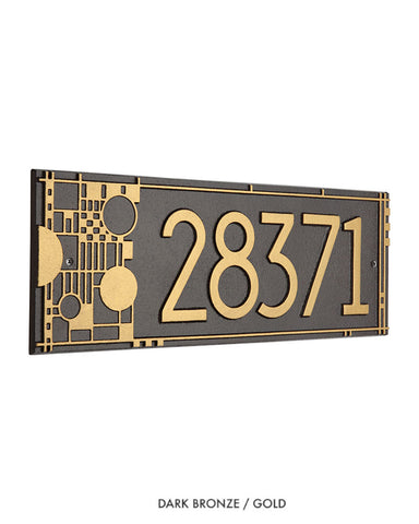 Frank Lloyd Wright Coonley House Number Plaque dark bronze/gold