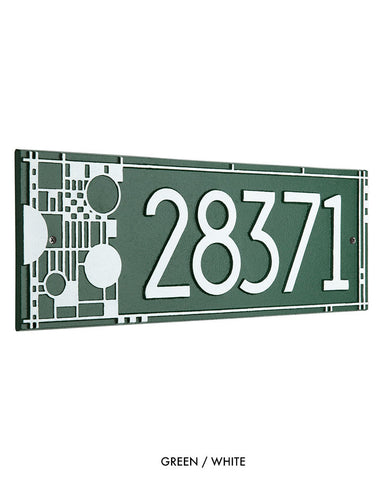 Frank Lloyd Wright Coonley House Number Plaque green/whit