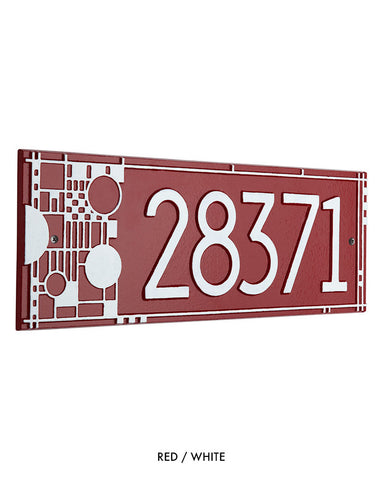 Frank Lloyd Wright Coonley House Number Plaque red/white
