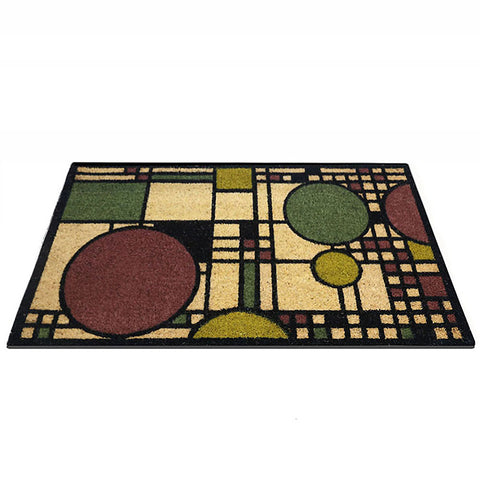 Frank Lloyd Wright Coonley Playhouse Doormat 30" x 18" perspective