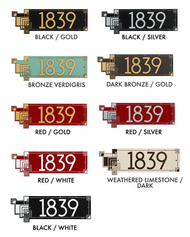 Frank Lloyd Wright Cube Abstractions House Address Plaque Color Swatches