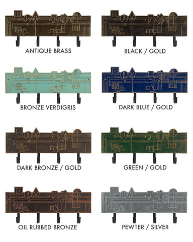 Frank Lloyd Wright December Gifts 4-Hook Plaque Color Swatches