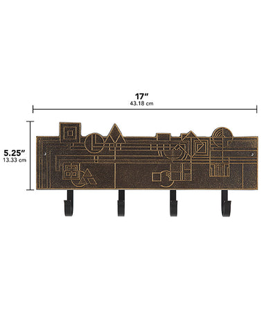 Frank Lloyd Wright December Gifts 4-Hook Plaque Dimensions
