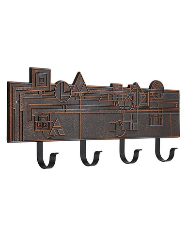 Frank Lloyd Wright December Gifts 4-Hook Plaque Oil Rubbed Bronze