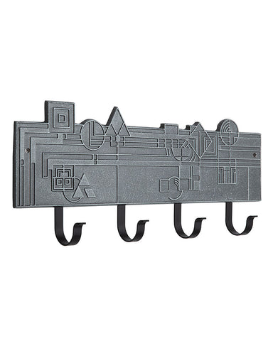 Frank Lloyd Wright December Gifts 4-Hook Plaque Pewter / Silver