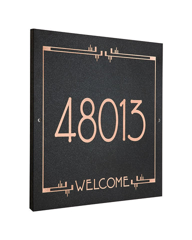 Frank Lloyd Wright Eagle Feather Granite Welcome Address Plaque Copper