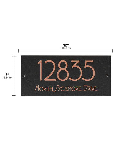 Frank Lloyd Wright Eagle Feather Granite 2 Line Address Plaque Dimensions