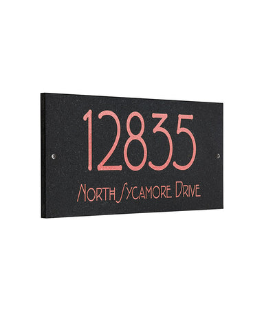 Frank Lloyd Wright Eagle Feather Granite 2 Line Address Plaque Coppr