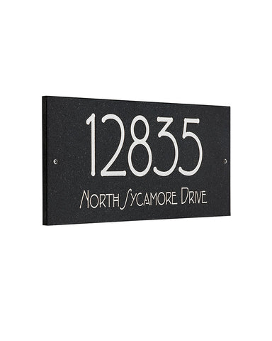 Frank Lloyd Wright Eagle Feather Granite 2 Line Address Plaque white