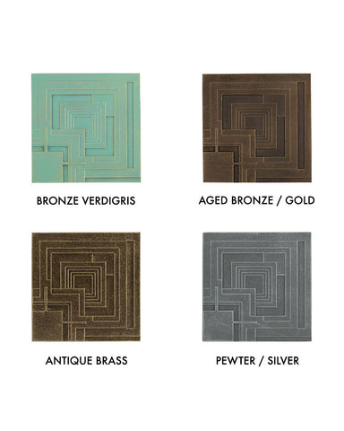 Frank Lloyd Wright Ennis Tile Plaques Set of 4 Color Swatch