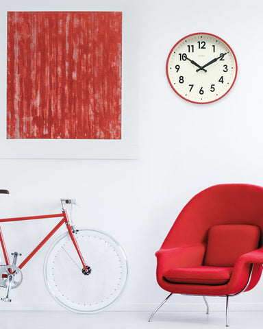 Factory Red Wall Clock by Cloudnola