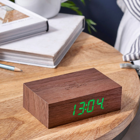 Gingko Flip Click Clock - Walnut