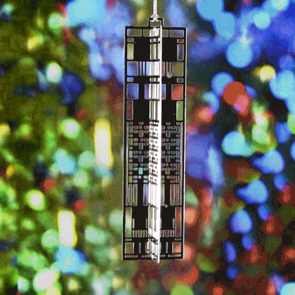 Frank Lloyd Wright Dana Art Glass Wrightsicle Ornament