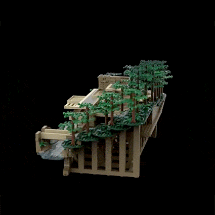Frank Lloyd Wright Fallingwater Building Brick Set | Maclin Studio