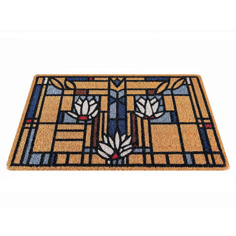 Frank Lloyd Wright Waterlilies Doormat 36" x 24" angle