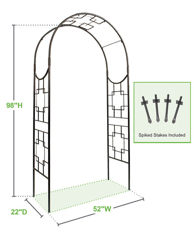 Square-on-Squares Iron Arbor