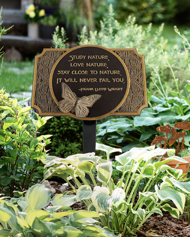 Frank Lloyd Wright Study Nature Garden Plaque Dark Bronze / Gold Style Shot 