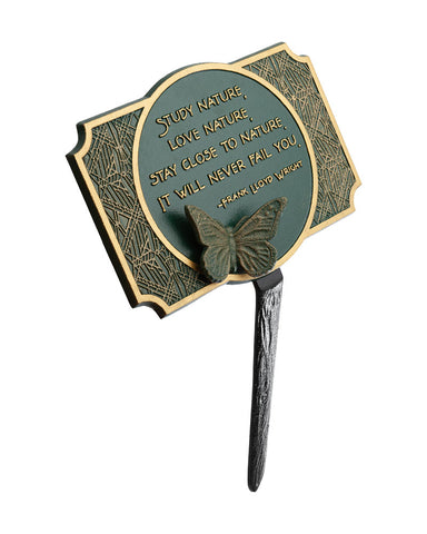 Frank Lloyd Wright Study Nature Garden Plaque Green / Gold