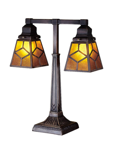 Mission Craftsman Diamond 2 Arm Mica Desk Lamp