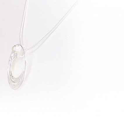 Hokusai Silver and Pearl Pendant