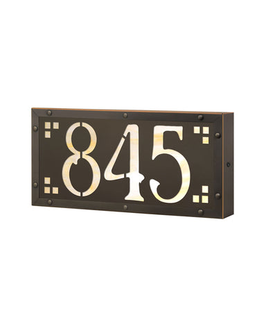 Craftsman Illuminated Solid Brass 1-3 House Numbers Plaque