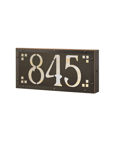 Craftsman Illuminated Solid Brass 1-3 House Numbers Plaque