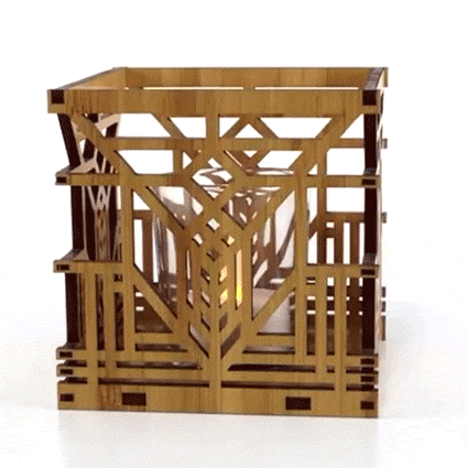 Frank Lloyd Wright Lake Geneva Design Wood Votive