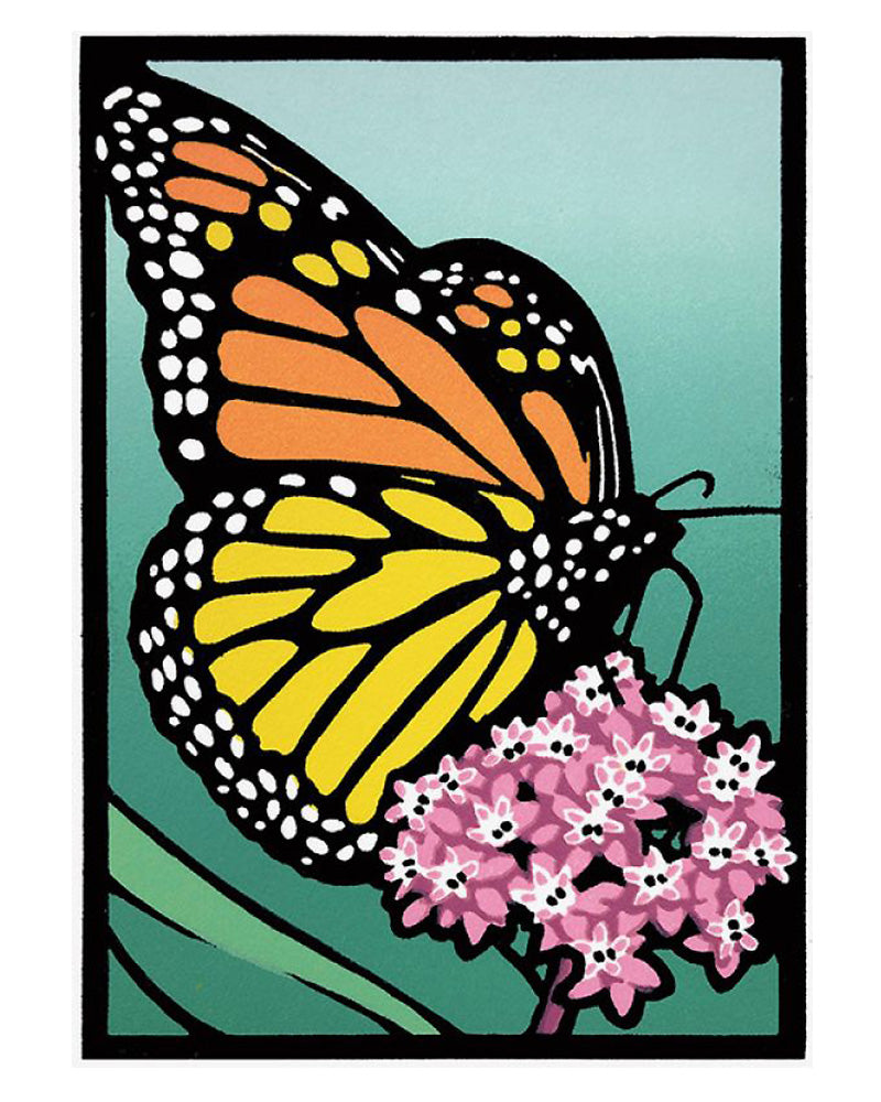 Laura Wilder Monarch & Milkweed Limited Edition Framed Matted Block Pr ...