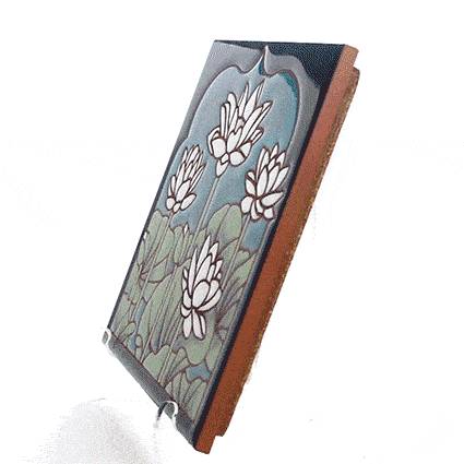 Carly Quinn Lotus Field Ceramic Art Tile Trivet