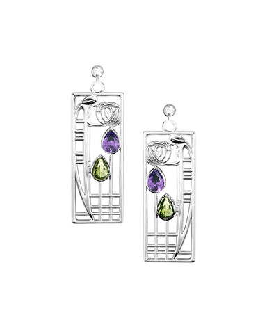 Charles Rennie Mackintosh Lover Sterling Silver Earrings