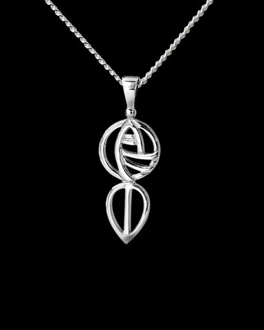 Charles Rennie Mackintosh Art School Sterling Silver Pendant Necklace Black Background