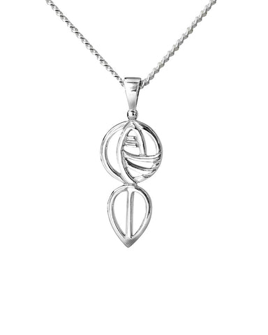 Charles Rennie Mackintosh Art School Sterling Silver Pendant Necklace