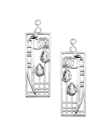Charles Rennie Mackintosh Lover Sterling Silver Aquamarine Earrings