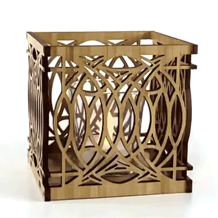 Frank Lloyd Wright Blossom Design Wood Votive
