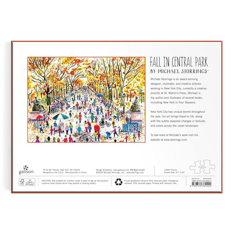 Fall in Central Park Michael Storrings 1000 Piece Jigsaw Puzzle