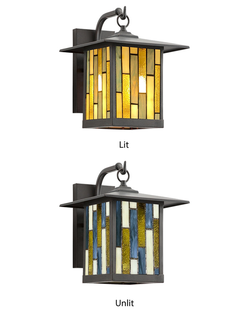Mission Craftsman Stained Glass Wall Sconce - Bryce | Maclin Studio