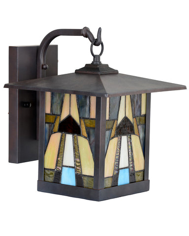 Mission Craftsman Stained Glass Wall Sconce - Cream