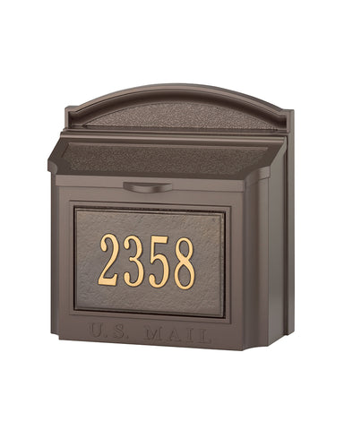 Modern Custom Locking Wall Mailbox - Bronze