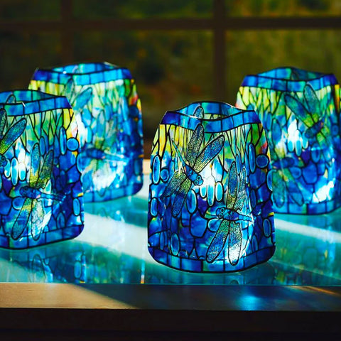 Modgy Louis C. Tiffany Dragonfly Luminaries - Set of Four
