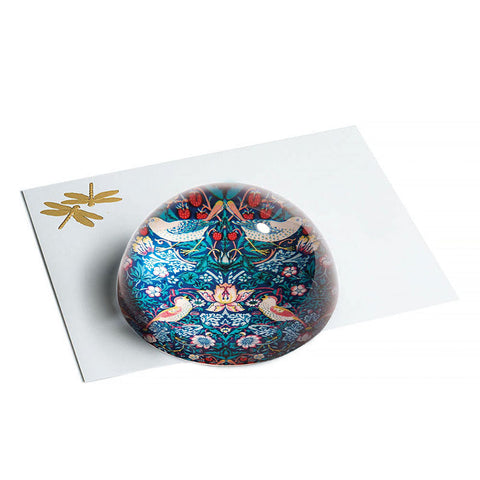 William Morris Strawberry Thief Glass Domed Paperweight